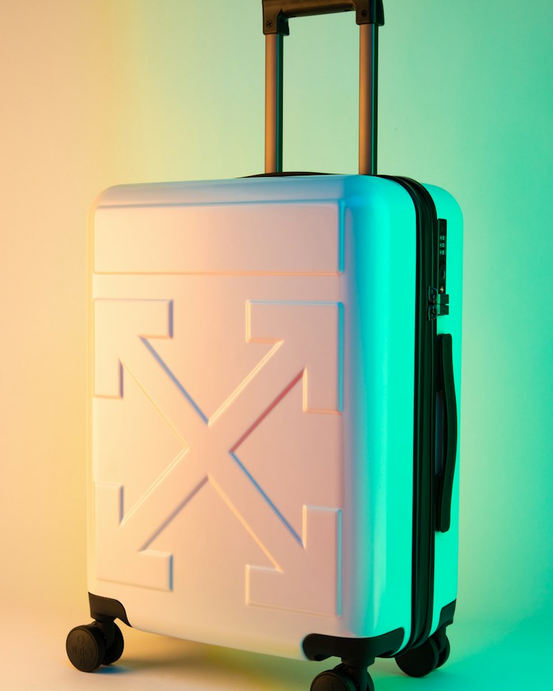 Compact suitcase packed for travel